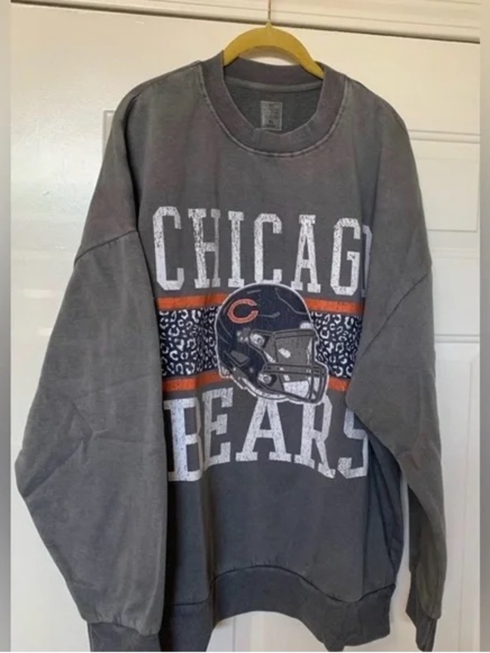NFL Gray Sweatshirt with White & Orange Chicago Accent - Gameday Couture